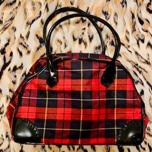 H&M Impuls red/black plaid handbag